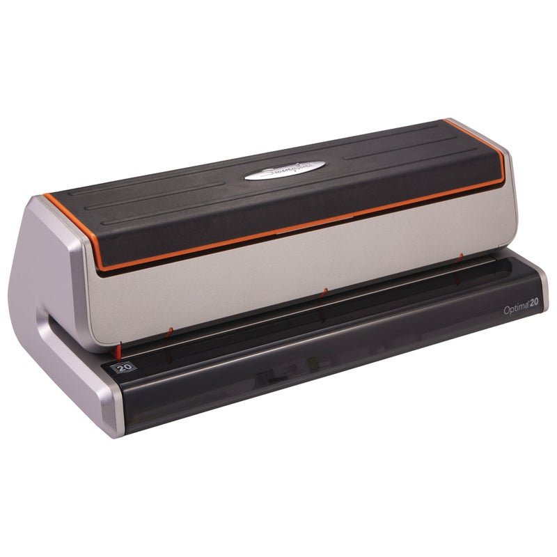 Swingline Electric Hole Puncher 3 Hole, 20 Sheet Punch Capacity Three Hole Punch 3 Ring, Jam Resistant, Optima 20, Silver (74520) - Image 1